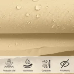 Toldo Vela Sombra Impermeable 4x4x4m Beige - Imagen 5